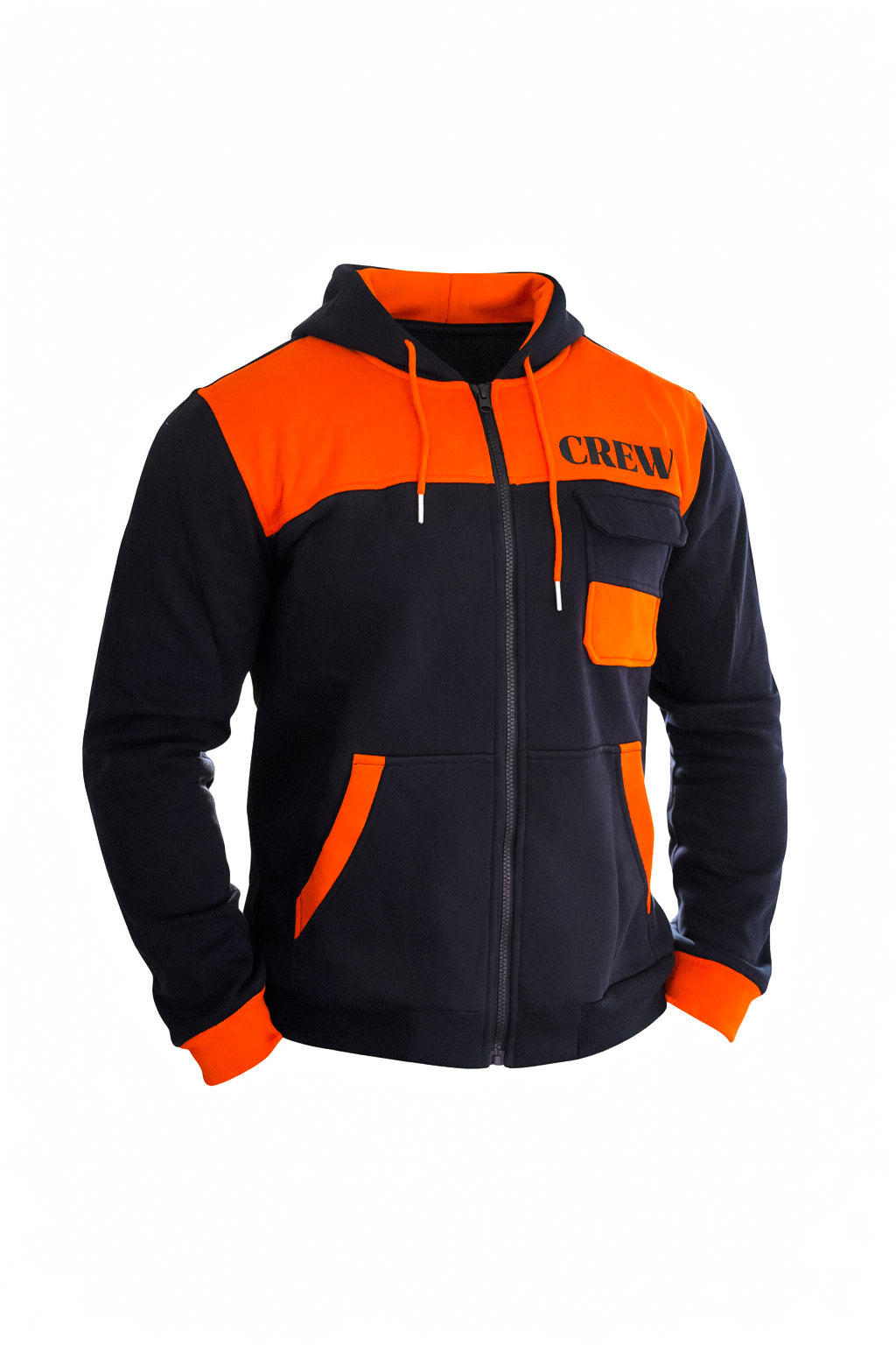 Australian workwear hoodie jacket by CREW with zip closure